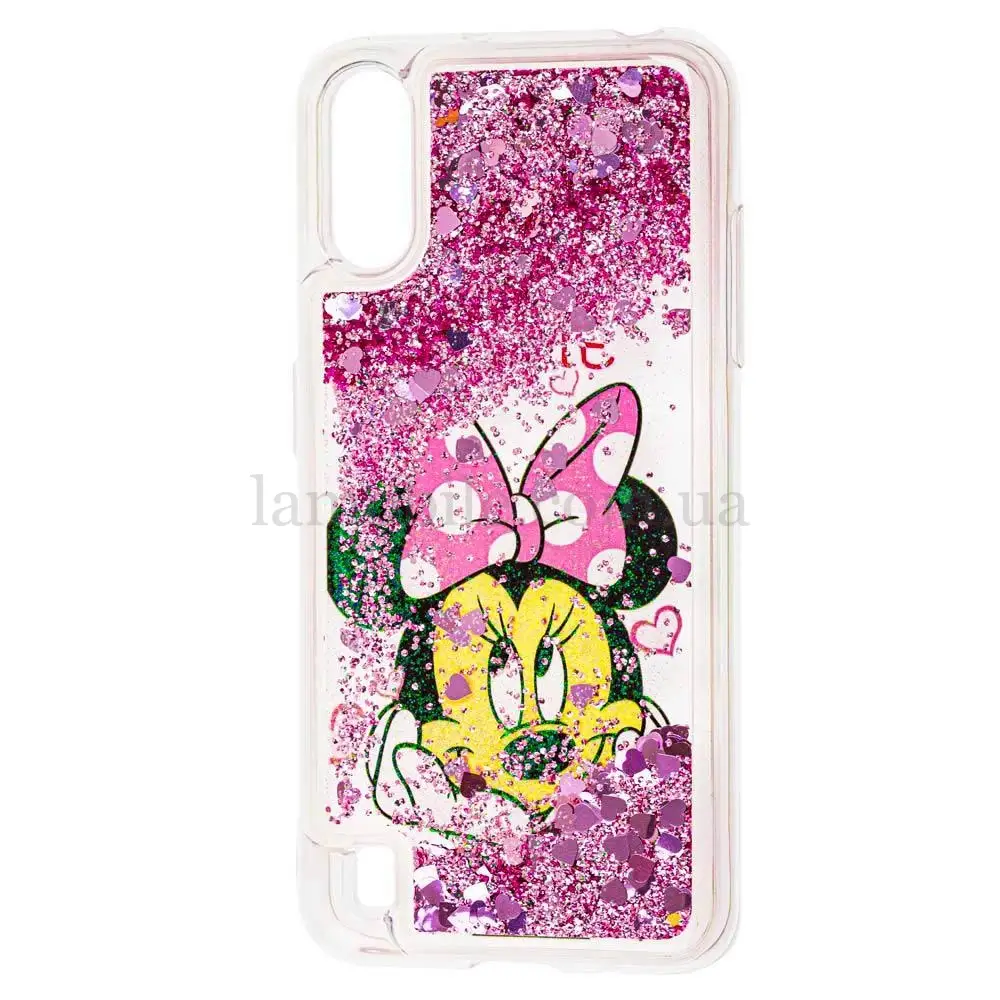 Чехол для Samsung Galaxy A01 (A015) Блестки вода new minnie