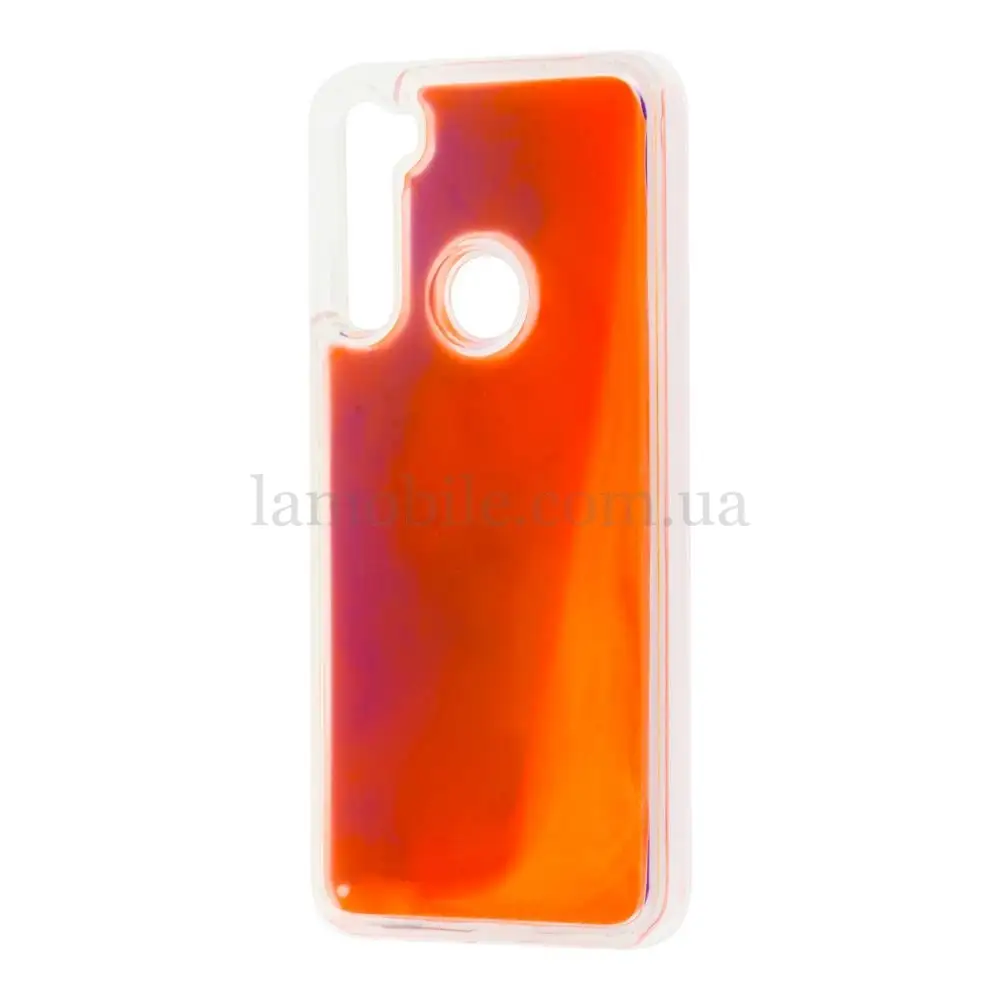 Чехол для Xiaomi Redmi Note 8T "Neon песок" фиолетово-оранжевый