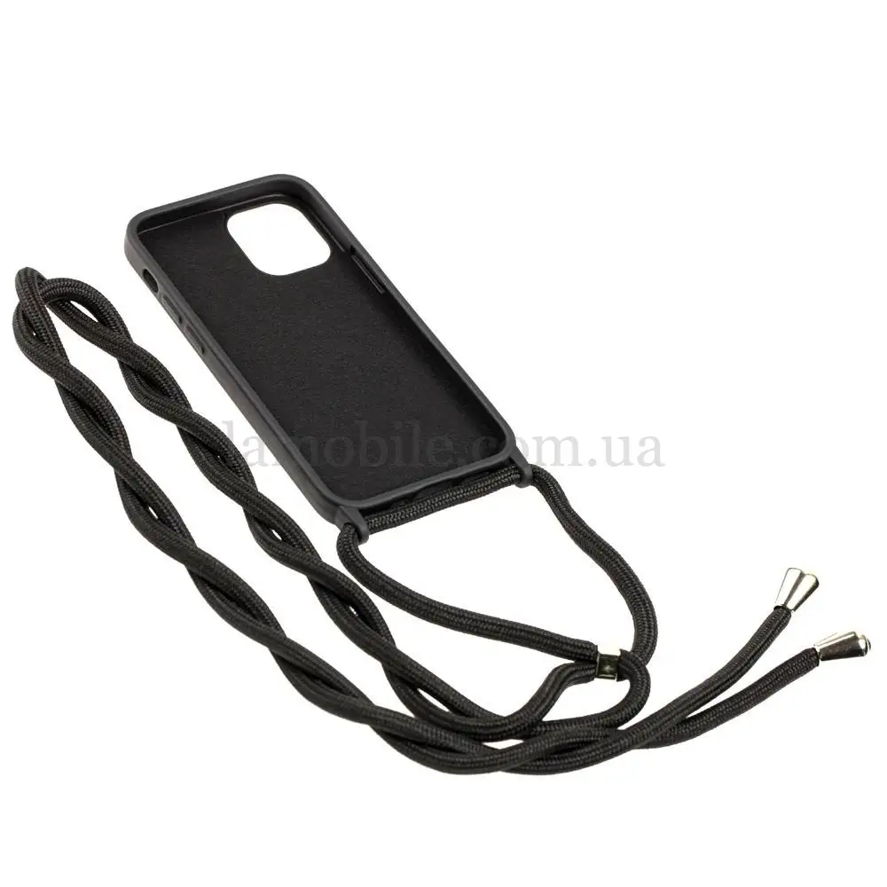 Чохол для iPhone 12 / 12 Pro Wave Lanyard without logo чорний
