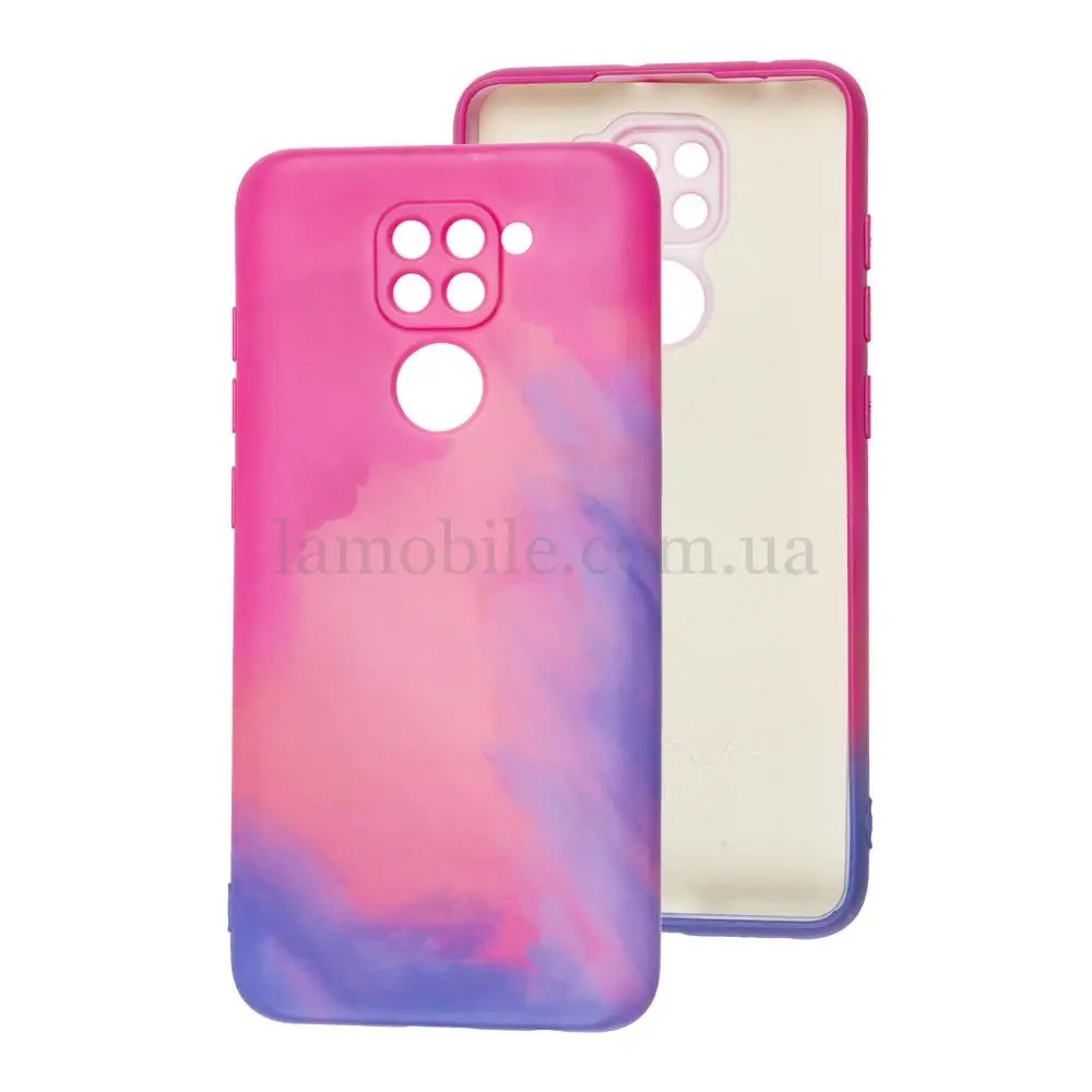 Чохол для Xiaomi Redmi Note 9 Wave Watercolor pink/purple