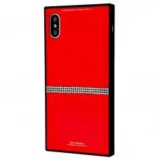 Чехол для iPhone X White Knight Pictures Swarovski Line красный