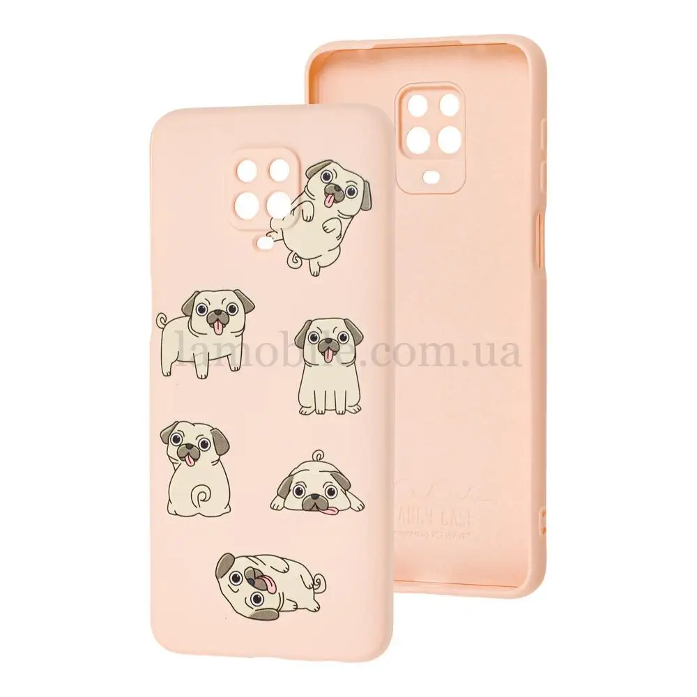 Чохол для Xiaomi Redmi Note 9s/9 Pro Wave Fancy pug / pink sand