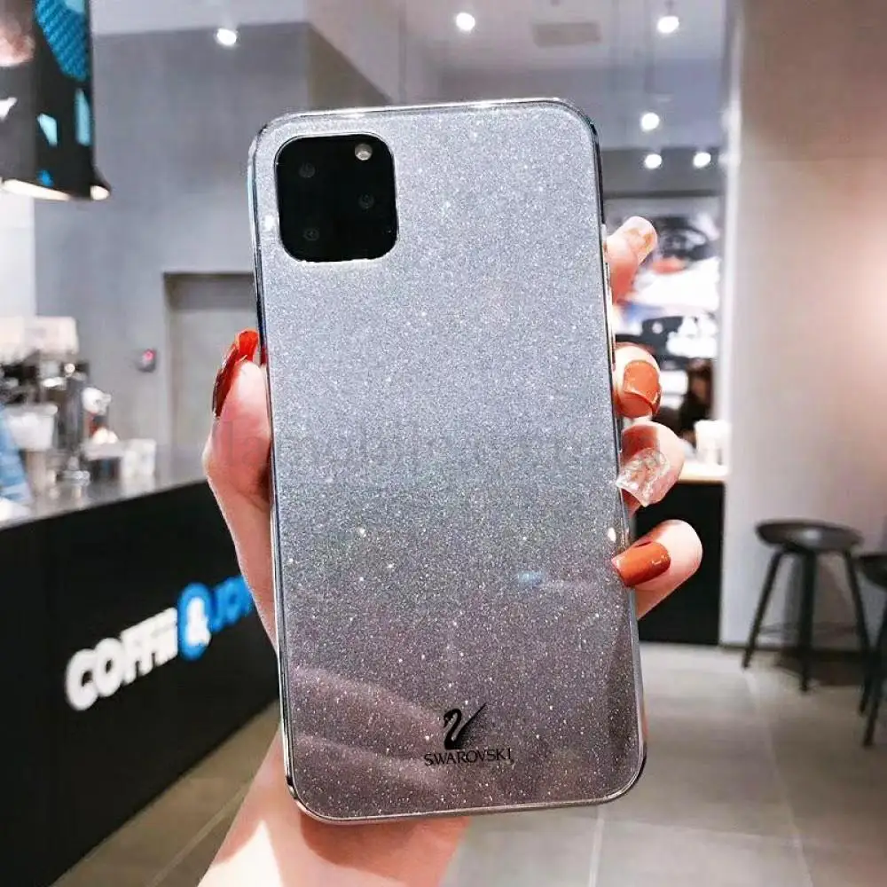 Чехол для iPhone 11 Pro Swaro glass серебристо-черный