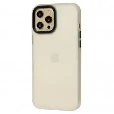 Чохол для iPhone 12 Pro Max Metal Buttons білий