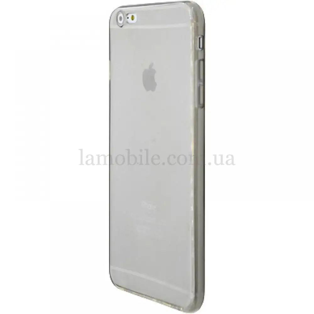 Чохол для iPhone 6 Plus силіконовий із захистом камери сірий прозорий