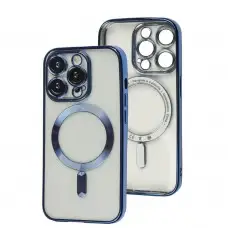 Чохол для iPhone 14 Pro Fibra Chrome MagSafe blue