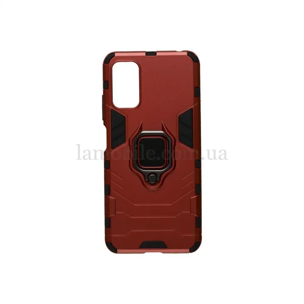 Чехол для  Xiaomi Redmi Note 10 5G Transformer Ring ударопрочный с кольцом красный