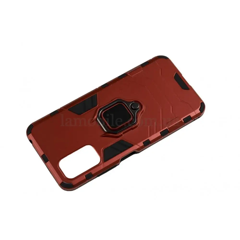 Чехол для  Xiaomi Redmi Note 10 5G Transformer Ring ударопрочный с кольцом красный