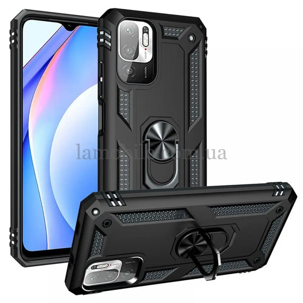 Чехол для Xiaomi Redmi Note 10 5G / Poco M3 Pro Serge Ring ударопрочный черный
