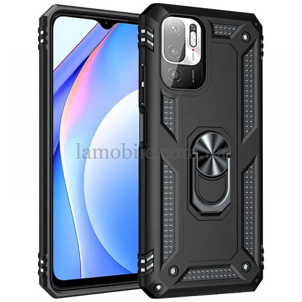Чехол для Xiaomi Redmi Note 10 5G / Poco M3 Pro Serge Ring ударопрочный черный