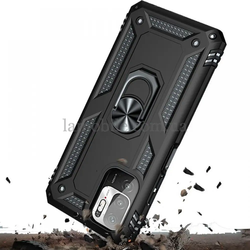 Чехол для Xiaomi Redmi Note 10 5G / Poco M3 Pro Serge Ring ударопрочный черный