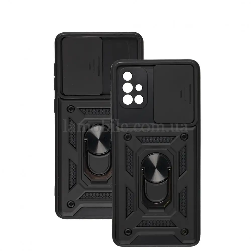 Чехол для Samsung Galaxy A71 (A715) Serge Ring Armor ударопрочный черный
