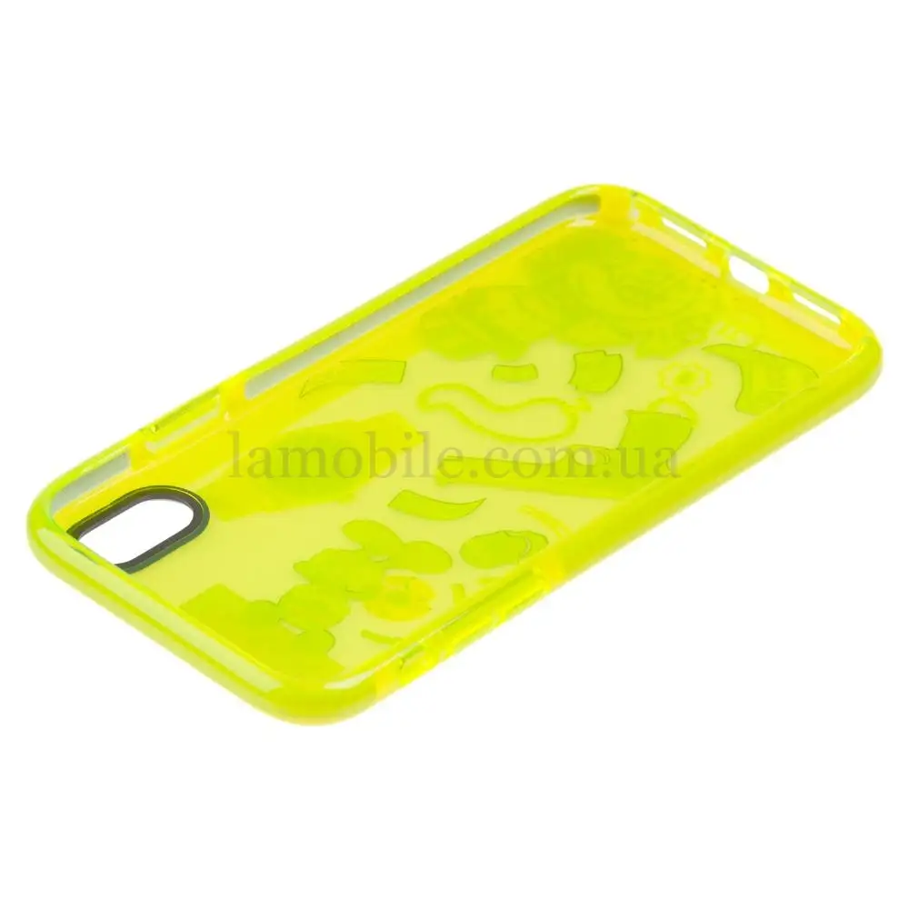 Чохол для iPhone X / Xs Neon print Міккі Маус glamor