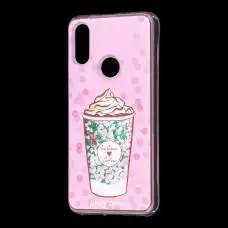 Чехол для Xiaomi Redmi 7 Блестки вода светло-розовый "мороженое"