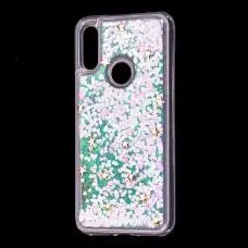 Чехол для Xiaomi Redmi 7 Блестки вода светло-розовый "звезды"