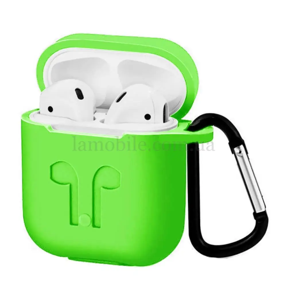 Чехол Hoco для Airpods 1 / 2 + карабин зеленый