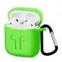 Чехол Hoco для Airpods 1 / 2 + карабин зеленый