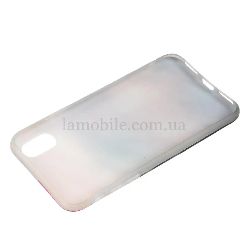 Чохол Light Mramor для iPhone X/Xs case 360 ​​рожево-блакитний
