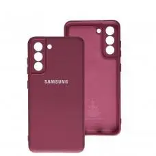 Чехол для Samsung Galaxy S21 FE (G990) Silicone Full camera бордовый / marsala
