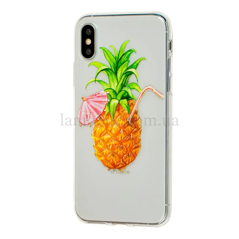 Чехол силиконовый для iPhone X / Xs ананас