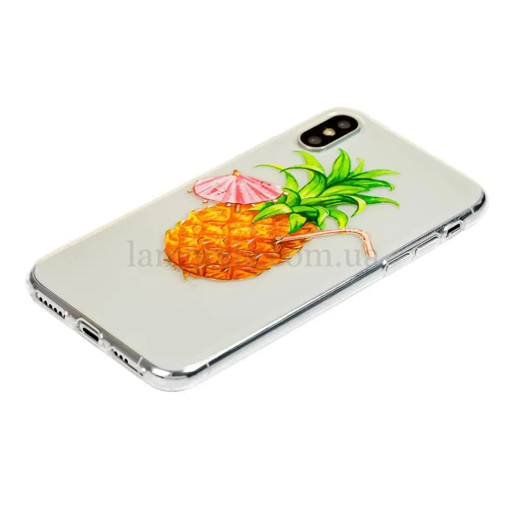 Чехол силиконовый для iPhone X / Xs ананас