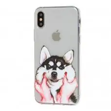 Чехол силиконовый для iPhone X / Xs хаски