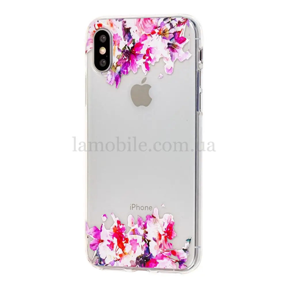 Чехол для iPhone X / Xs цветы маслом  