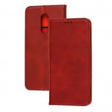 Чехол книжка для Xiaomi Redmi 5 Plus Black magnet красный