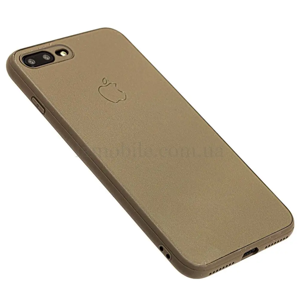 Чехол Leather для iPhone 7 Plus / 8 Plus эко-кожа защита 360 светло коричневый