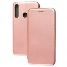 Чохол книжка Premium для Huawei Y6p рожево-золотистий