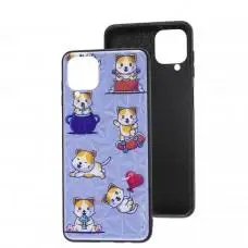 Чохол для Samsung Galaxy A12/M12 Wave Majesty pretty kittens/light purple