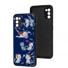 Чехол для Samsung Galaxy A03s (A037) Wave Majesty kitty in love / midnight blue