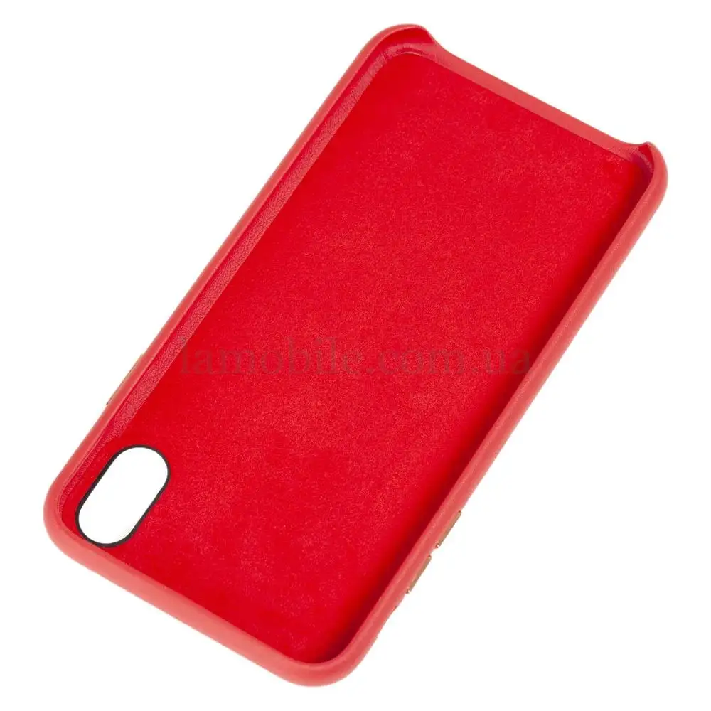 Чохол для iPhone Xs Max Leather with button червоний червоний
