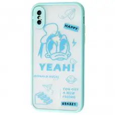 Чехол для iPhone Xs Max Picture shadow matte Donald Duck бирюзовый