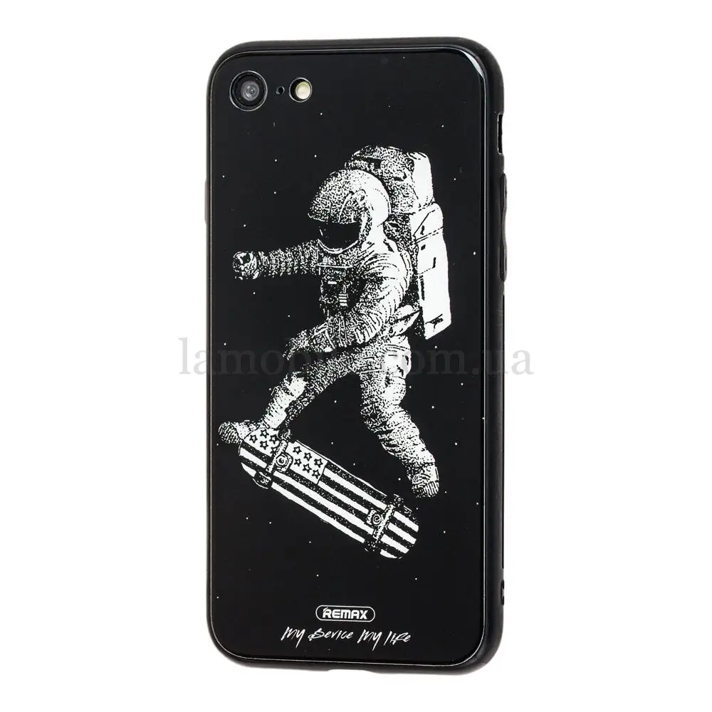Чехол White Knight для iPhone 7 / 8 Glass космонавт