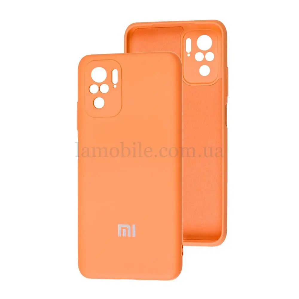 Чохол для Xiaomi Redmi Note 10/10S Lime silicon з мікрофіброю оранжевий (orange)