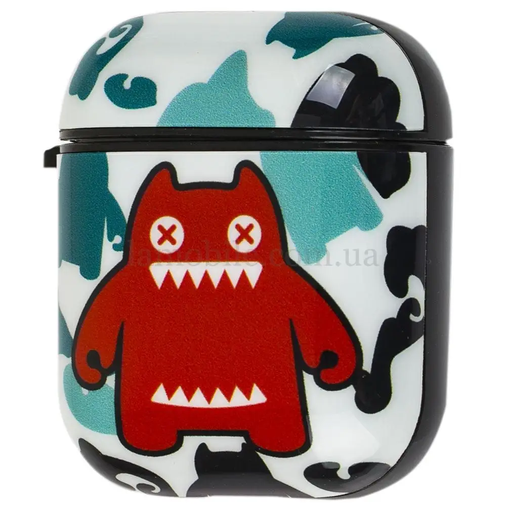Чохол для AirPods Young Style zombiescat білий/зелений