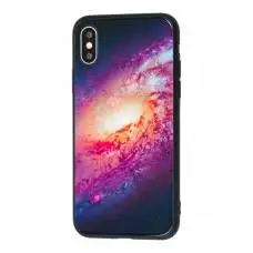 Чехол для iPhone X / Xs космос розовый