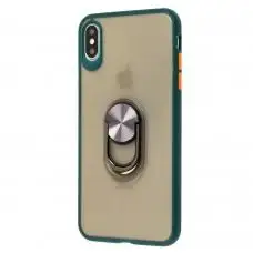 Чехол для iPhone Xs Max LikGus Maxshield Magnetic Ring оливковый