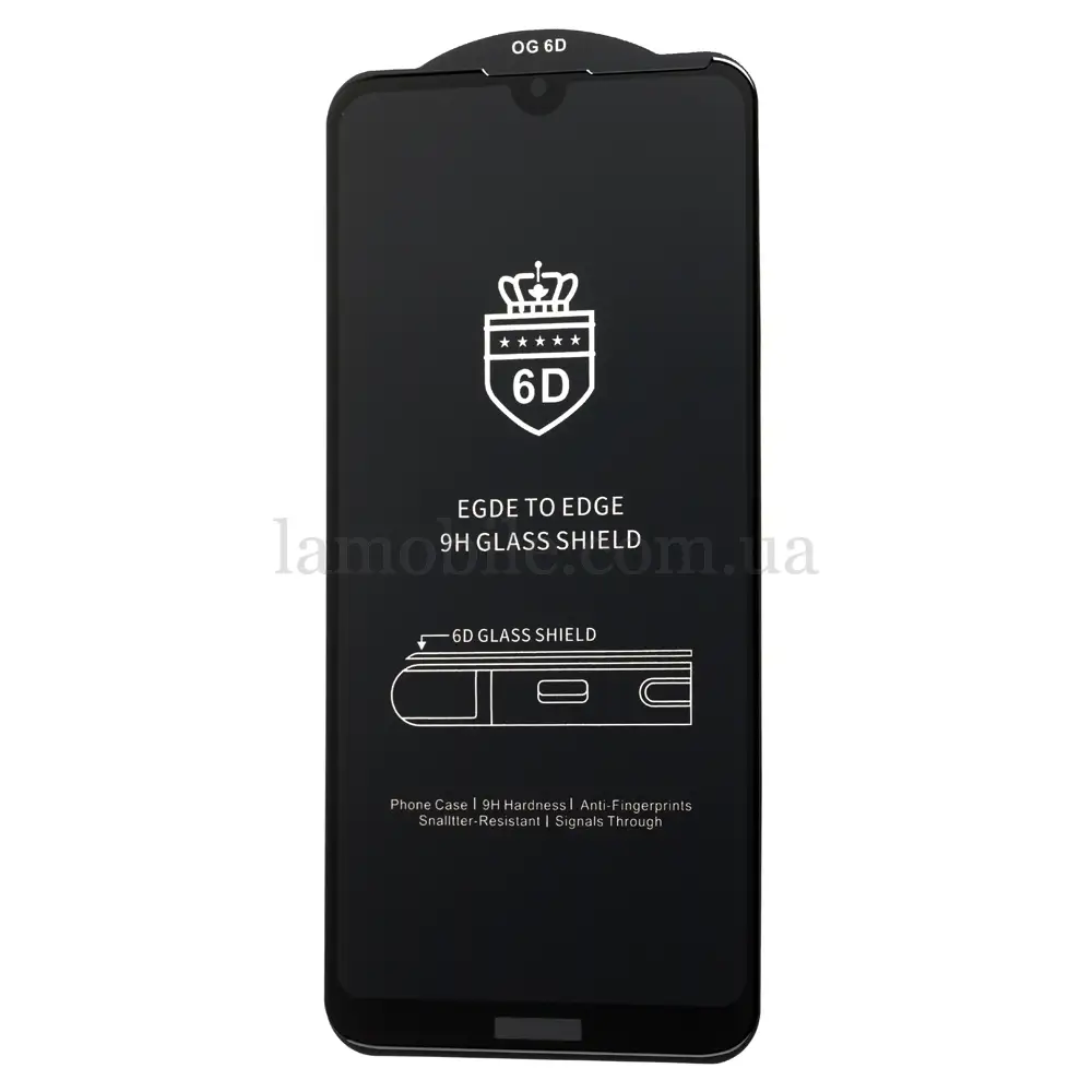 Захисне скло 6D для Huawei Y7 2019 OG Crown чорне (OEM)
