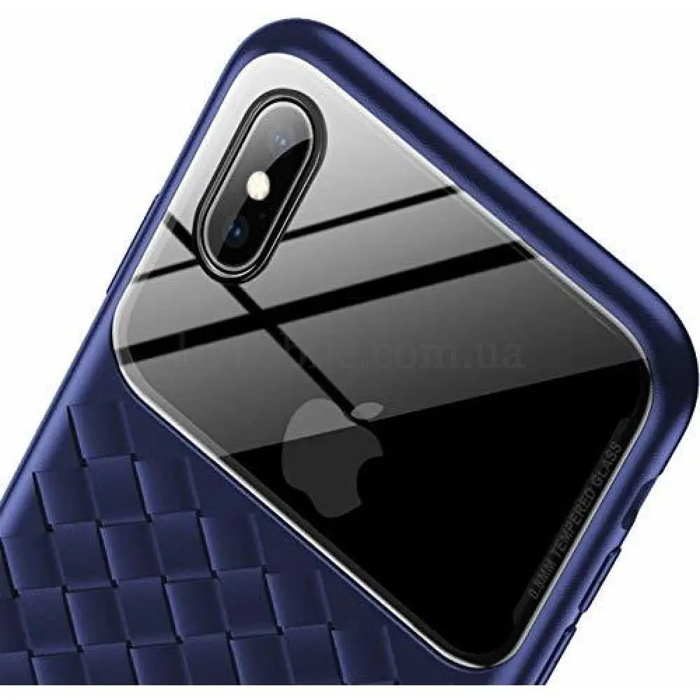 Чехол Baseus Glass Weaving для iPhone Xs Max синий