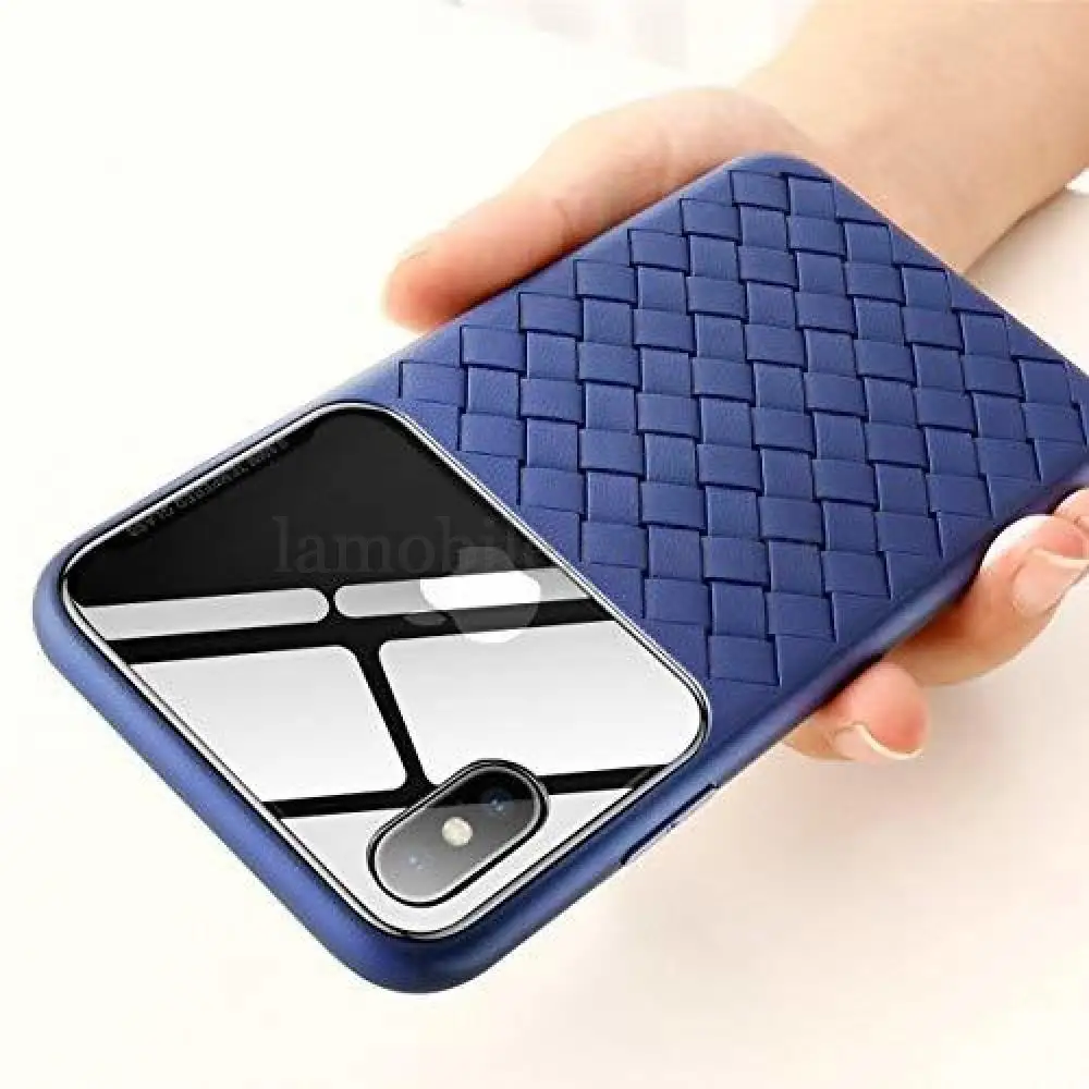 Чехол Baseus Glass Weaving для iPhone Xs Max синий