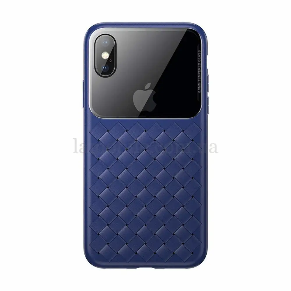 Чехол Baseus Glass Weaving для iPhone Xs Max синий