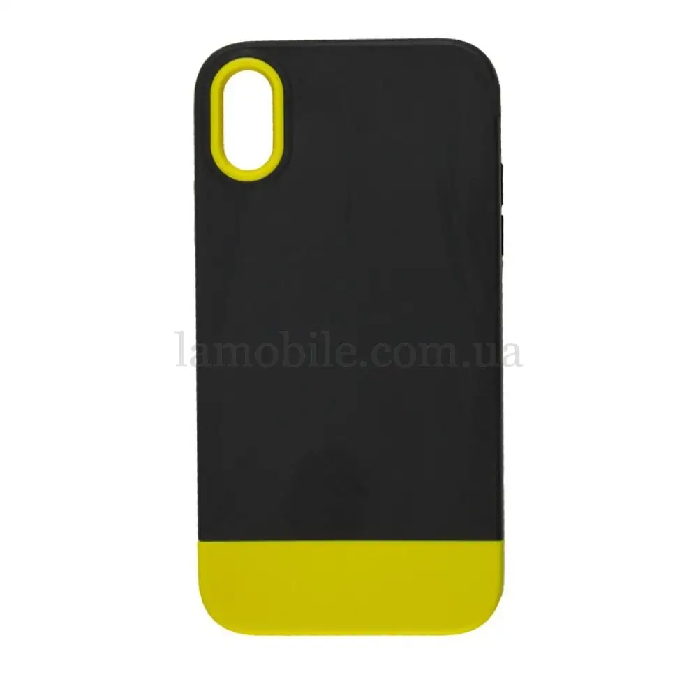 Чохол для iPhone Xr Bichromatic black / yellow