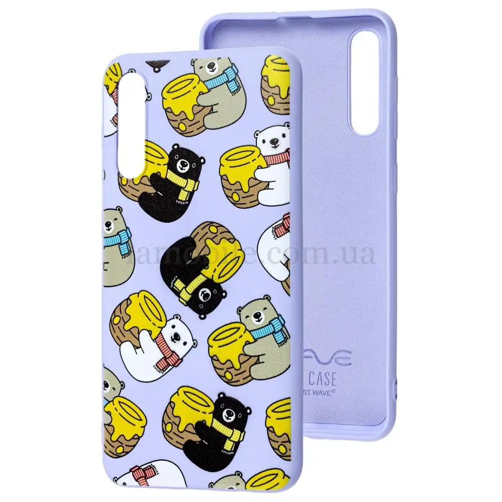 Чехол для Samsung A50/A50s/A30s Wave Fancy bears with a barrel of hone / light purple