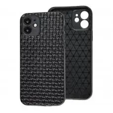 Чехол для iPhone 12 Leather case плетенка