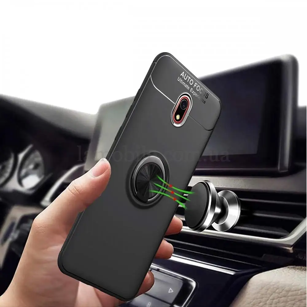 Чехол для Xiaomi Redmi 8 Deen ColorRing с кольцом черный