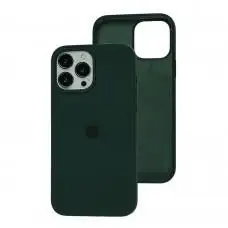 Чохол для iPhone 13 Pro Max Square Full silicone зелений / forest green