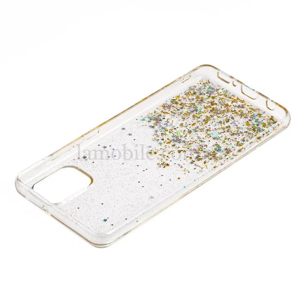 Чехол для Samsung Galaxy A31 (A315) Wave confetti прозрачно-золотистый