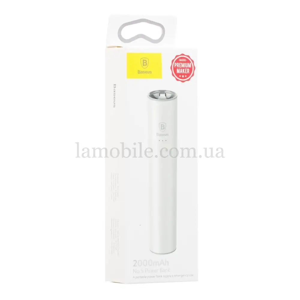 Зовнішній акумулятор Power bank Baseus NO.5 PPN05 2000mAh white
